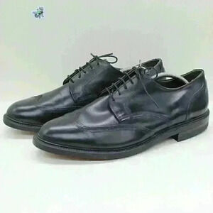 Vintage Imperial Executive Men's Black Leather Wingtip Union Made Shoes Size US